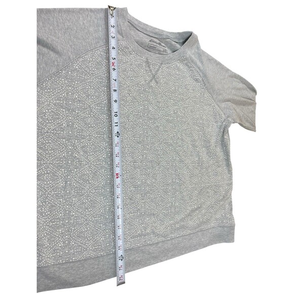 Eddie Bauer Legend Wash Sweatshirt Women’s 2XL Gray Geometric Print Crew Neck - Picture 7 of 12